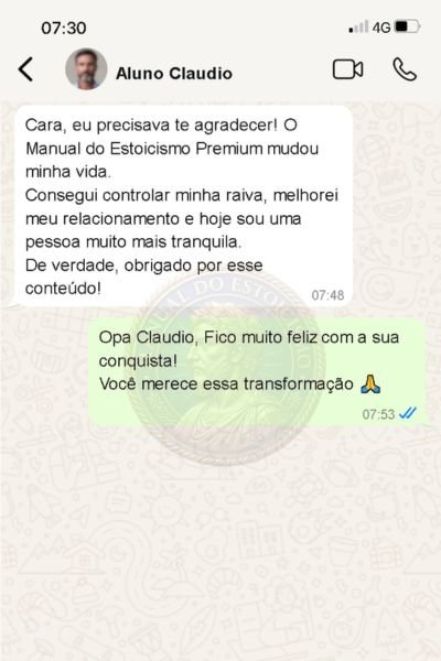 Depoimento de Claudio sobre o Manual do Estoicismo